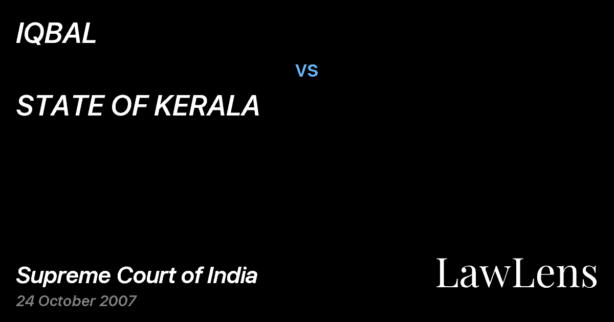 Preview image for IQBAL vs. STATE OF KERALA