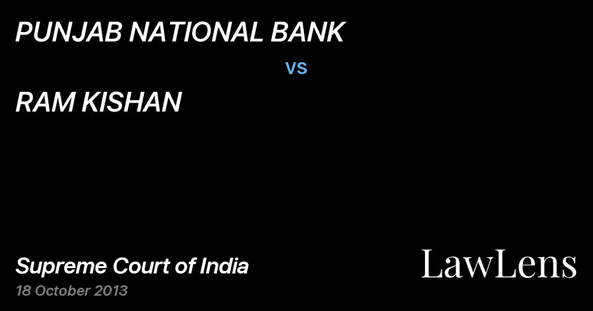 Preview image for PUNJAB NATIONAL BANK vs. RAM KISHAN