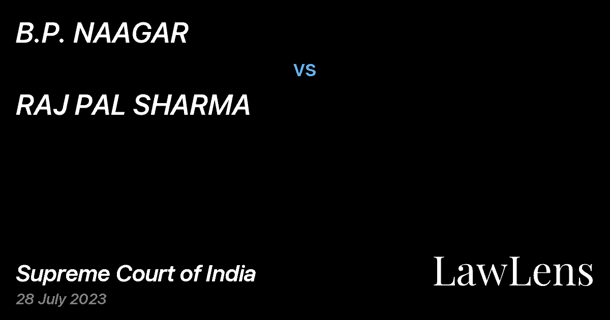 Preview image for B.P. NAAGAR vs. RAJ PAL SHARMA