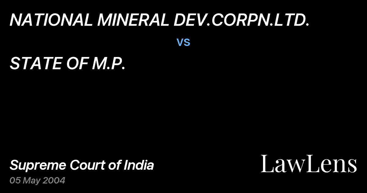 Preview image for NATIONAL MINERAL DEV.CORPN.LTD. vs. STATE OF M.P.