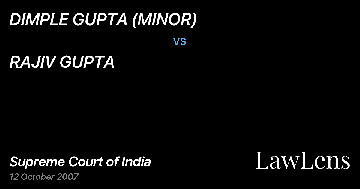 Preview image for DIMPLE GUPTA (MINOR) vs. RAJIV GUPTA