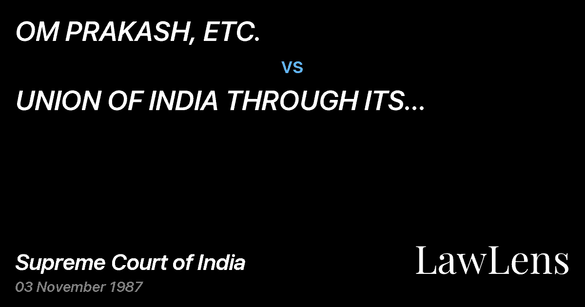 Preview image for OM PRAKASH, ETC. vs. UNION OF INDIA THROUGH ITS SECRETARY MINISTRY OF URBANDEVEL