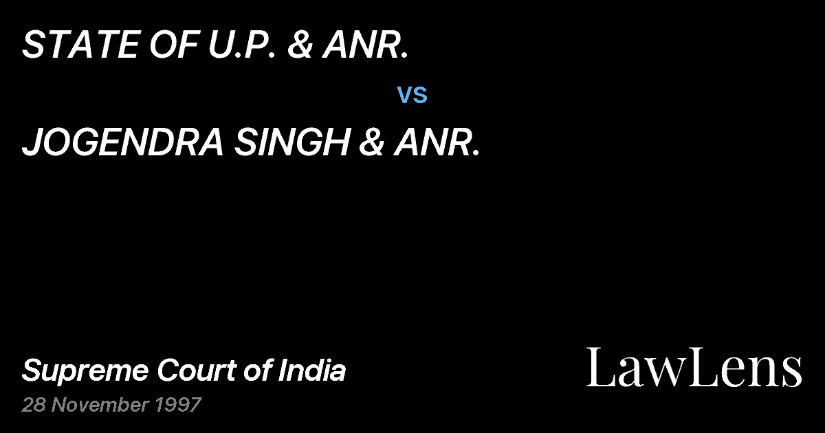 Preview image for STATE OF U.P. & ANR. vs. JOGENDRA SINGH & ANR.