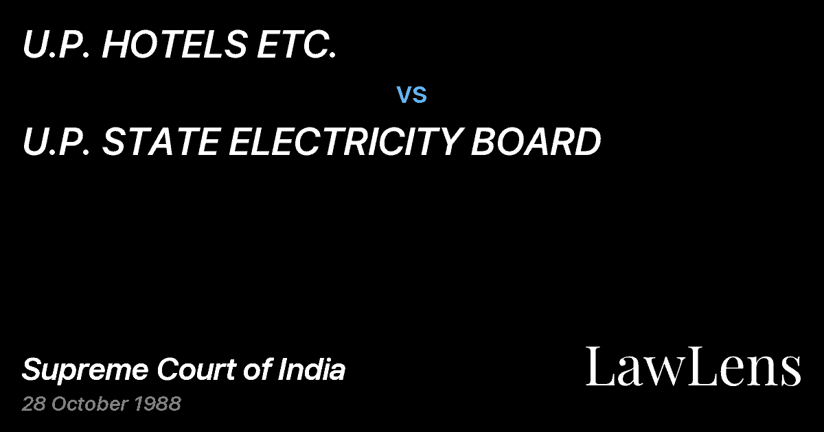 Preview image for U.P. HOTELS ETC. vs. U.P. STATE ELECTRICITY BOARD