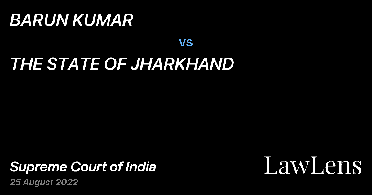 Preview image for BARUN KUMAR vs. THE STATE OF JHARKHAND
