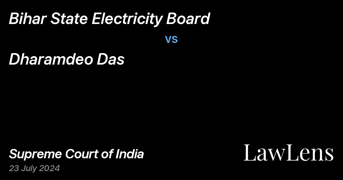 Preview image for Bihar State Electricity Board vs. Dharamdeo Das