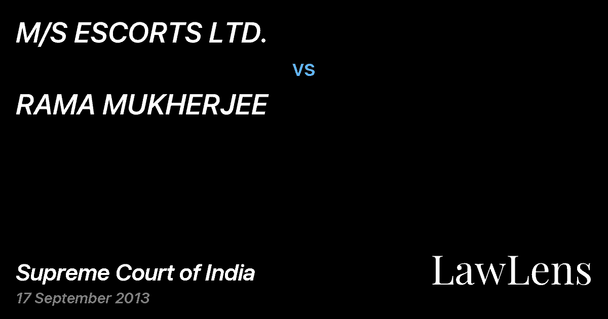 Preview image for M/S ESCORTS LTD. vs. RAMA MUKHERJEE