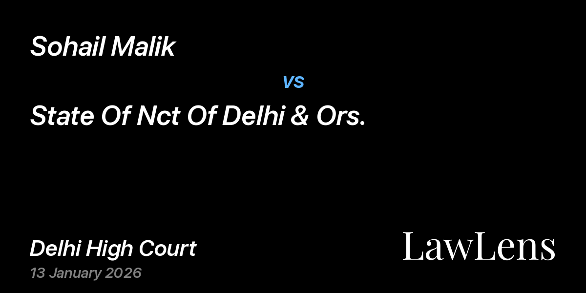 Preview image for Sohail Malik vs. State Of Nct Of Delhi & Ors.