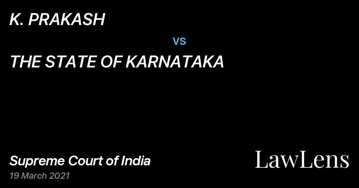 Preview image for K. PRAKASH vs. THE STATE OF KARNATAKA