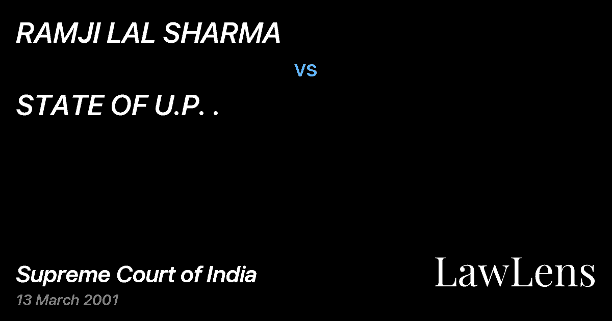 Preview image for RAMJI LAL SHARMA vs. STATE OF U.P. .