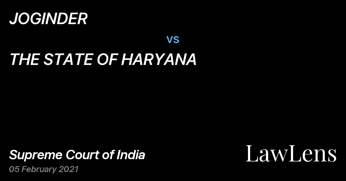 Preview image for JOGINDER vs. THE STATE OF HARYANA