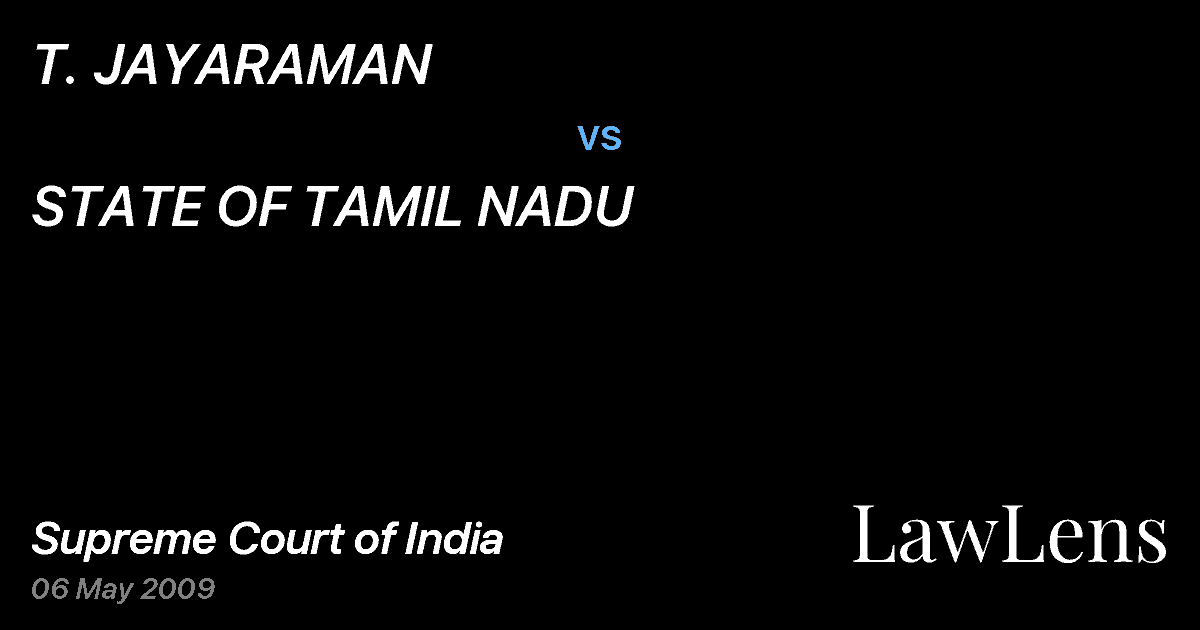 Preview image for T. JAYARAMAN vs. STATE OF TAMIL NADU