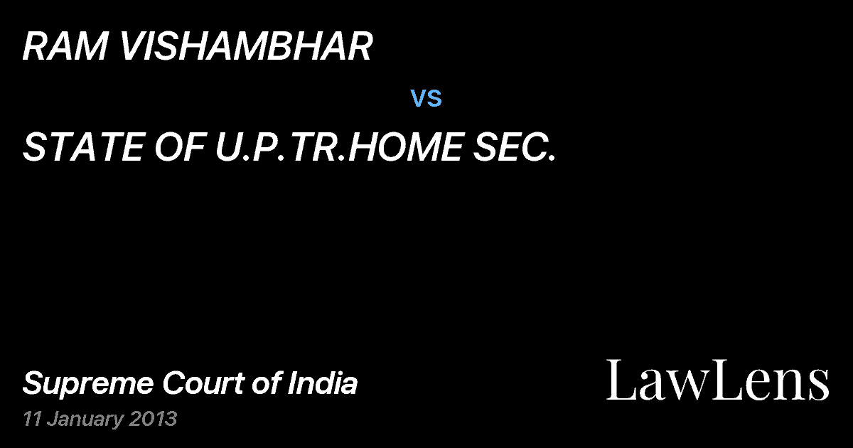 Preview image for RAM VISHAMBHAR vs. STATE OF U.P.TR.HOME SEC.