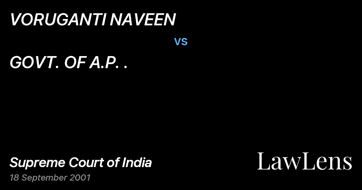 Preview image for VORUGANTI NAVEEN vs. GOVT. OF A.P. .