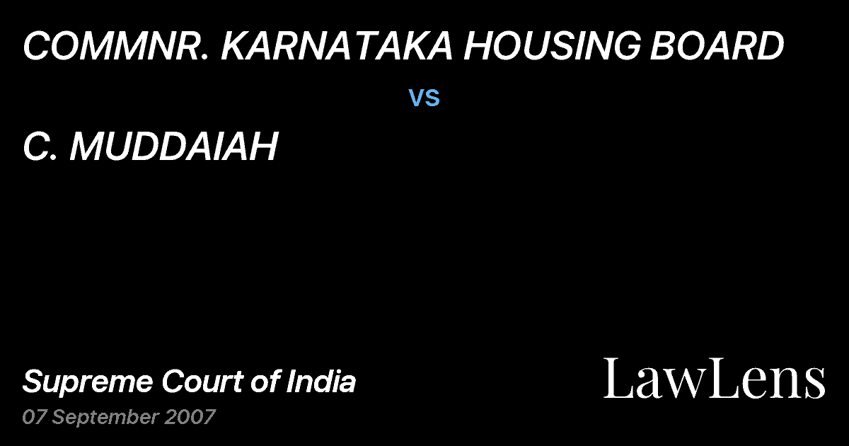 Preview image for COMMNR. KARNATAKA HOUSING BOARD vs. C. MUDDAIAH