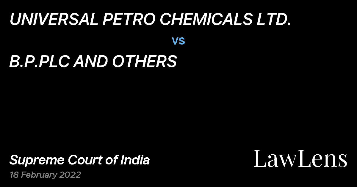 Preview image for UNIVERSAL PETRO CHEMICALS LTD. vs. B.P.PLC AND OTHERS