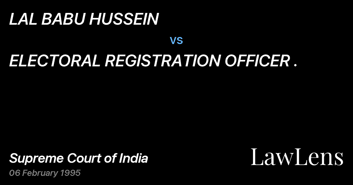 Preview image for LAL BABU HUSSEIN vs. ELECTORAL REGISTRATION OFFICER .