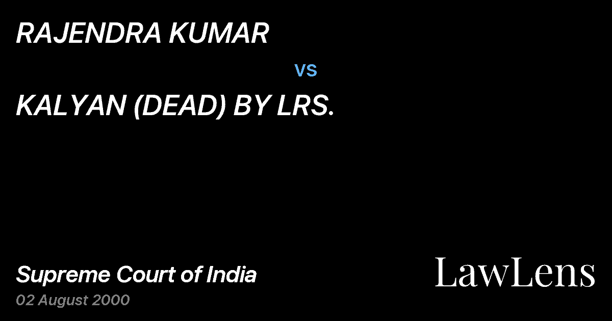 Preview image for RAJENDRA KUMAR vs. KALYAN (DEAD) BY LRS.