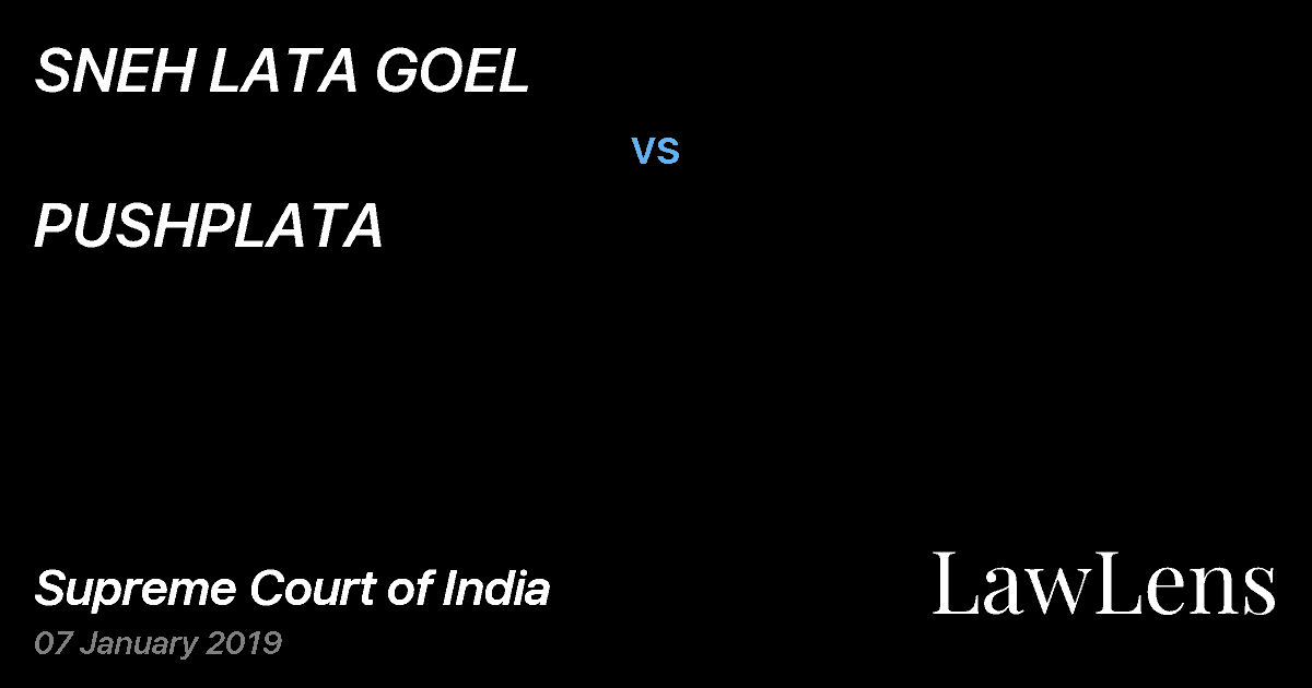 Preview image for SNEH LATA GOEL vs. PUSHPLATA