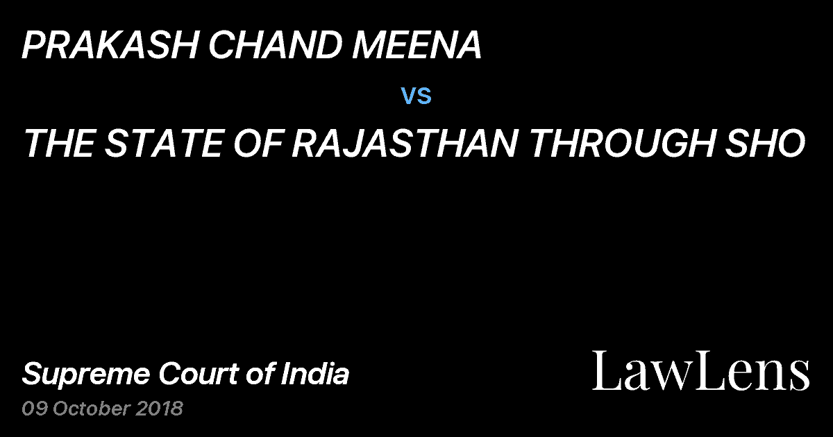 Preview image for PRAKASH CHAND MEENA vs. THE STATE OF RAJASTHAN THROUGH SHO