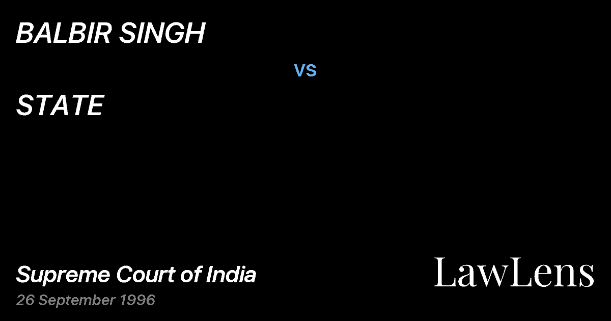 Preview image for BALBIR SINGH vs. STATE