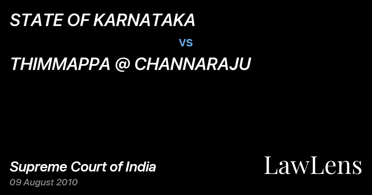Preview image for STATE OF KARNATAKA vs. THIMMAPPA @ CHANNARAJU