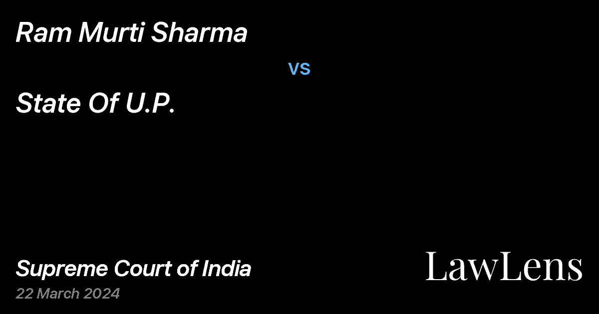 Preview image for Ram Murti Sharma vs. State Of U.P.