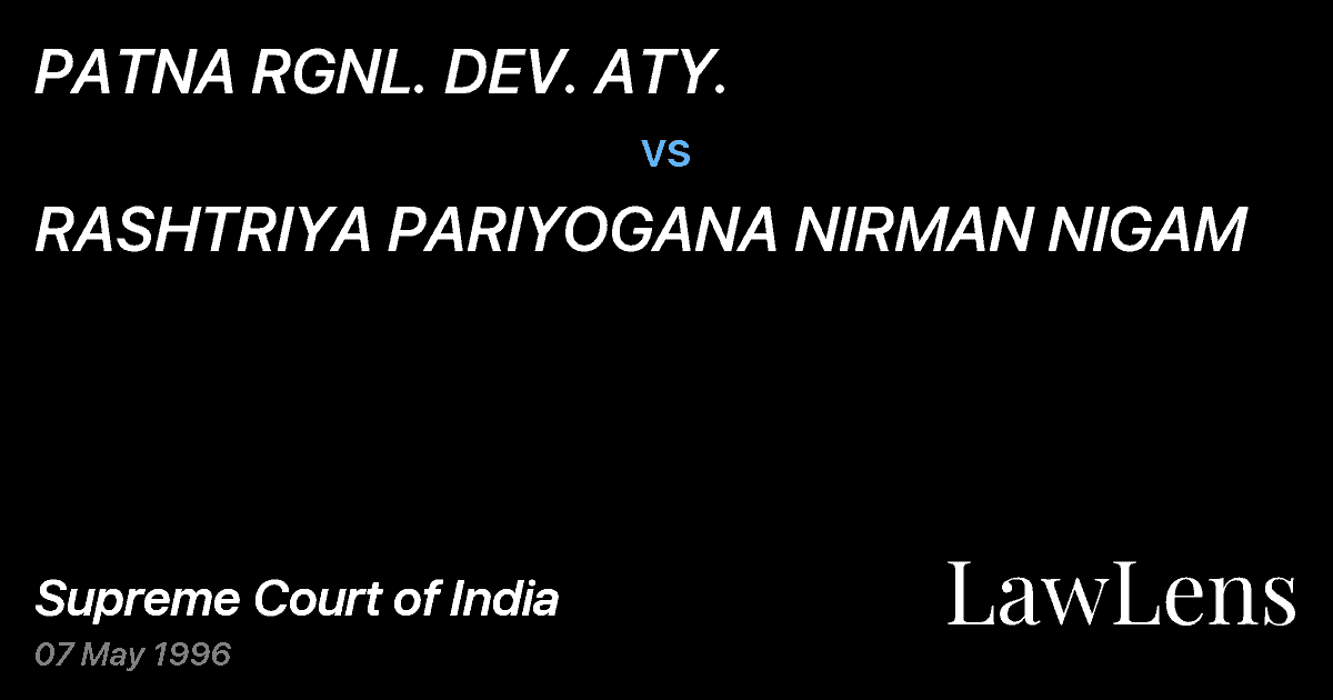 Preview image for PATNA RGNL. DEV. ATY. vs. RASHTRIYA PARIYOGANA NIRMAN NIGAM