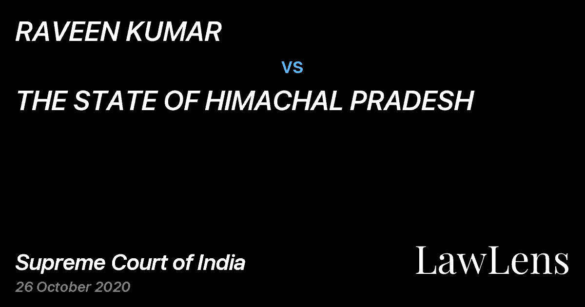 Preview image for RAVEEN KUMAR vs. THE STATE OF HIMACHAL PRADESH