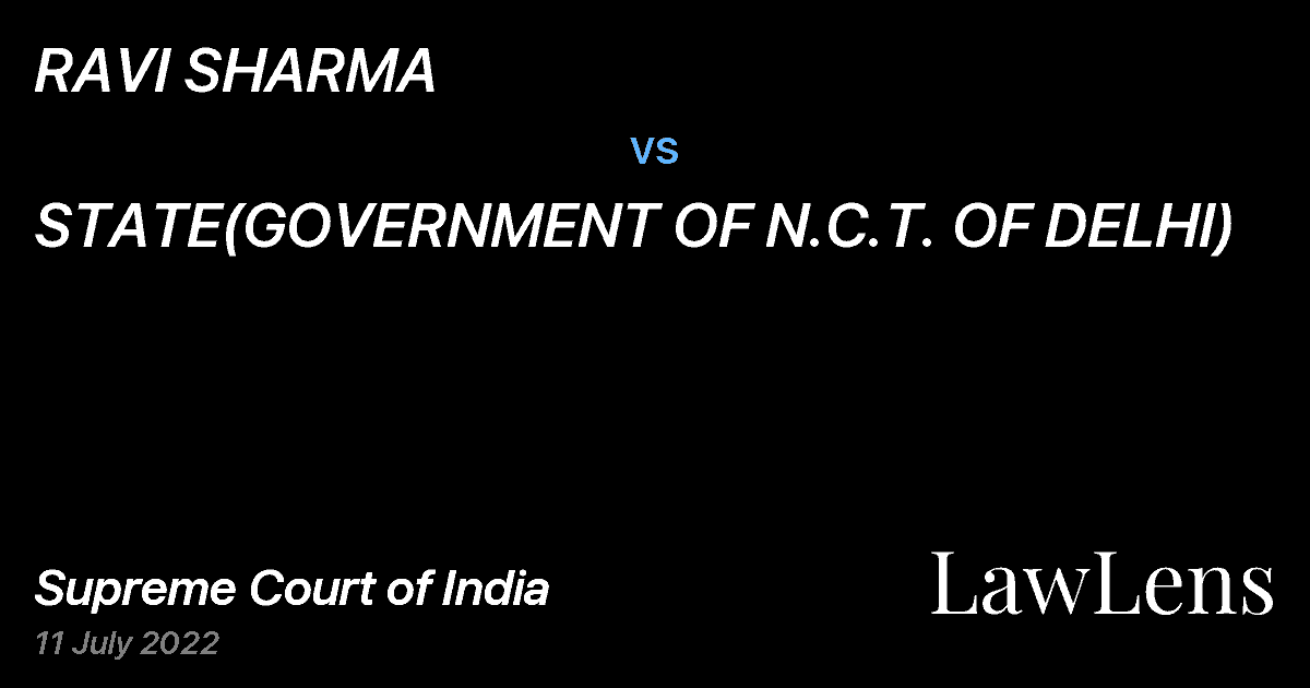 Preview image for RAVI SHARMA vs. STATE(GOVERNMENT OF N.C.T. OF DELHI)