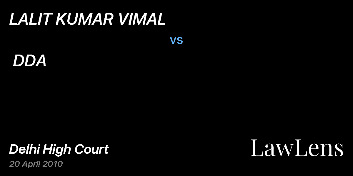 Preview image for LALIT KUMAR VIMAL  vs.  DDA