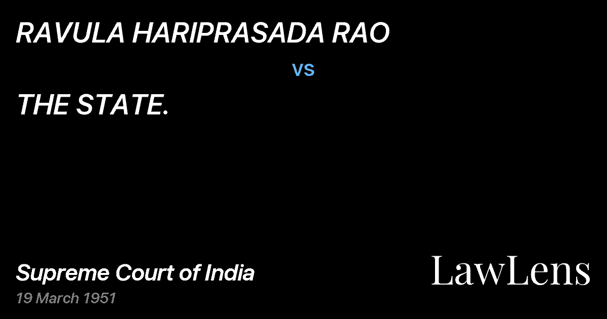 Preview image for RAVULA HARIPRASADA RAO vs. THE STATE.
