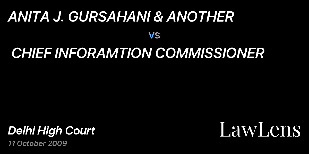 Preview image for ANITA J. GURSAHANI & ANOTHER  vs.  CHIEF INFORAMTION COMMISSIONER