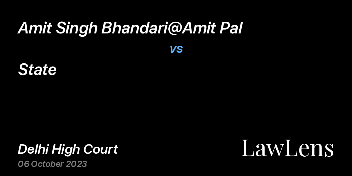 Preview image for Amit Singh Bhandari@Amit Pal vs. State