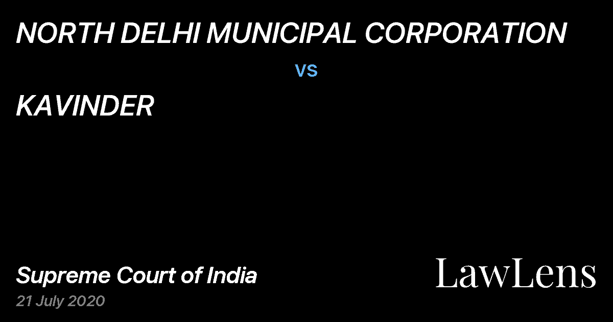 Preview image for NORTH DELHI MUNICIPAL CORPORATION vs. KAVINDER