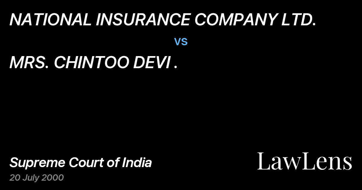 Preview image for NATIONAL INSURANCE COMPANY LTD. vs. MRS. CHINTOO DEVI .