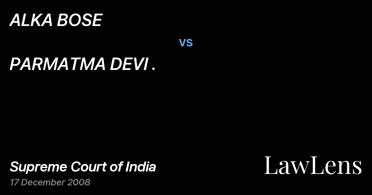 Preview image for ALKA BOSE vs. PARMATMA DEVI .
