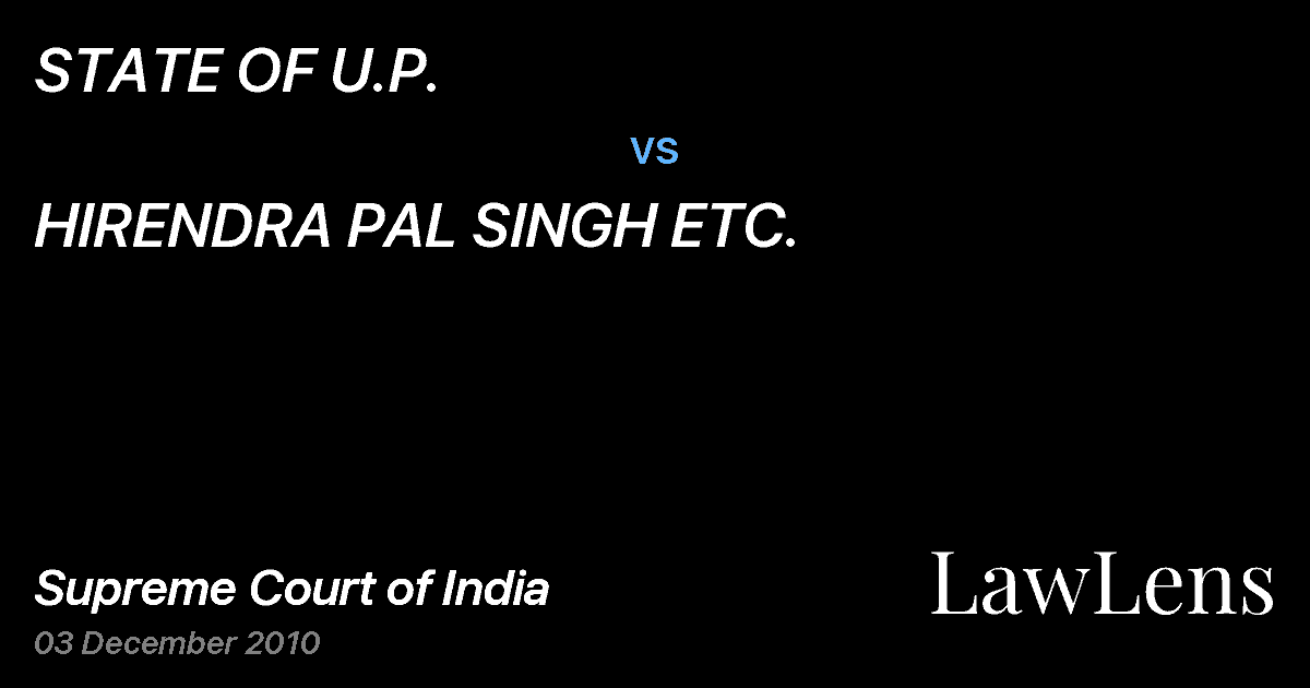 Preview image for STATE OF U.P. vs. HIRENDRA PAL SINGH ETC.
