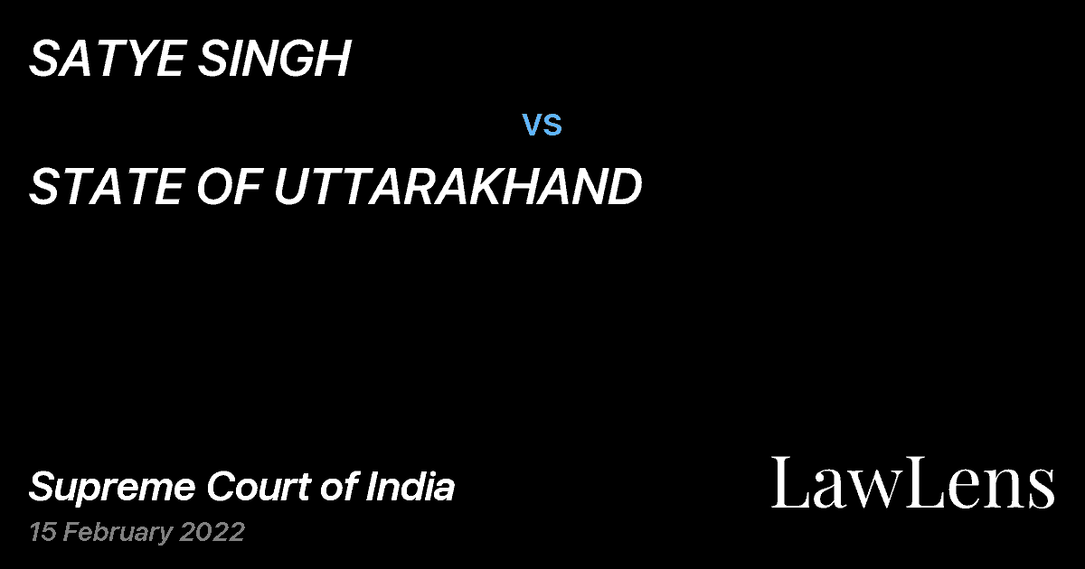 Preview image for SATYE SINGH vs. STATE OF UTTARAKHAND
