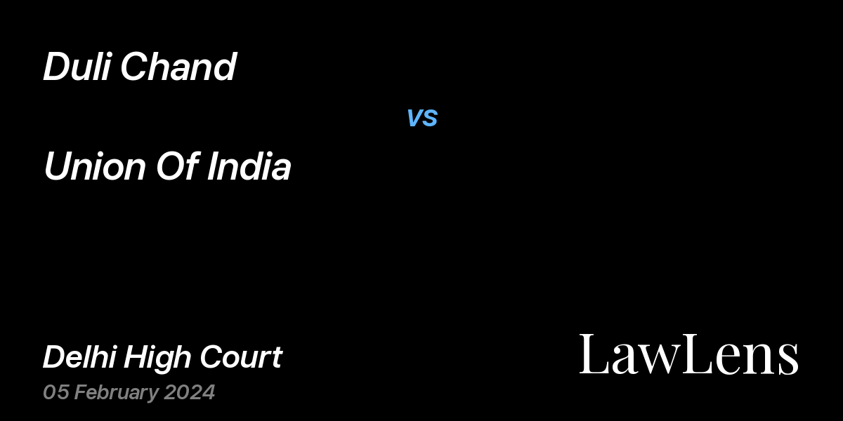 Preview image for Duli Chand vs. Union Of India