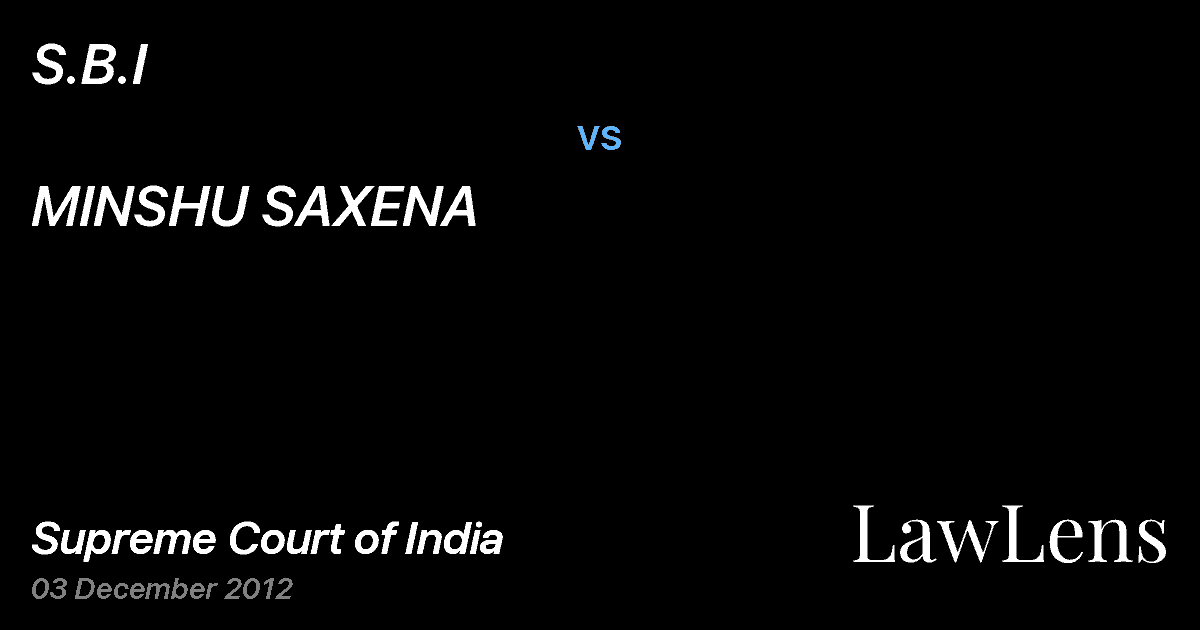 Preview image for S.B.I vs. MINSHU SAXENA