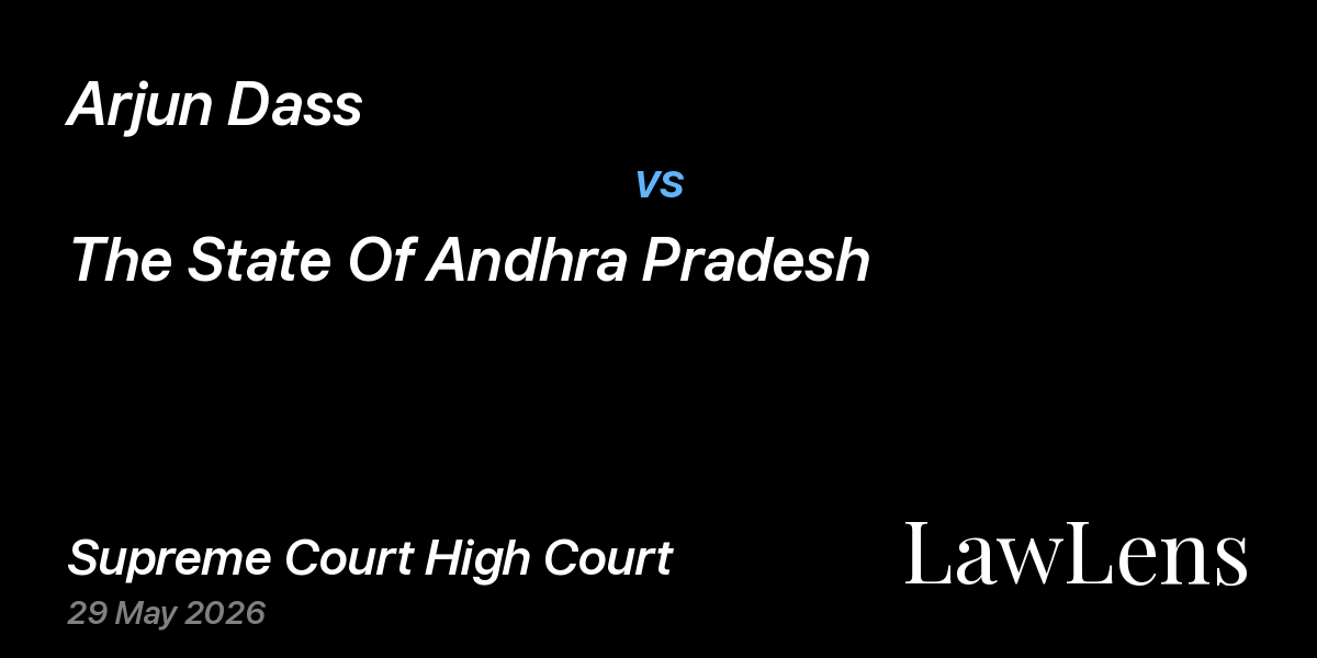 Preview image for Arjun Dass vs. The State Of Andhra Pradesh