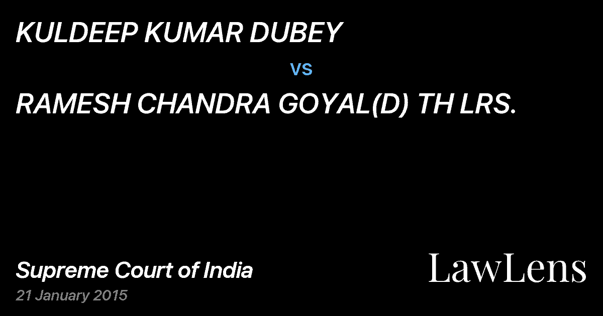 Preview image for KULDEEP KUMAR DUBEY vs. RAMESH CHANDRA GOYAL(D) TH LRS.