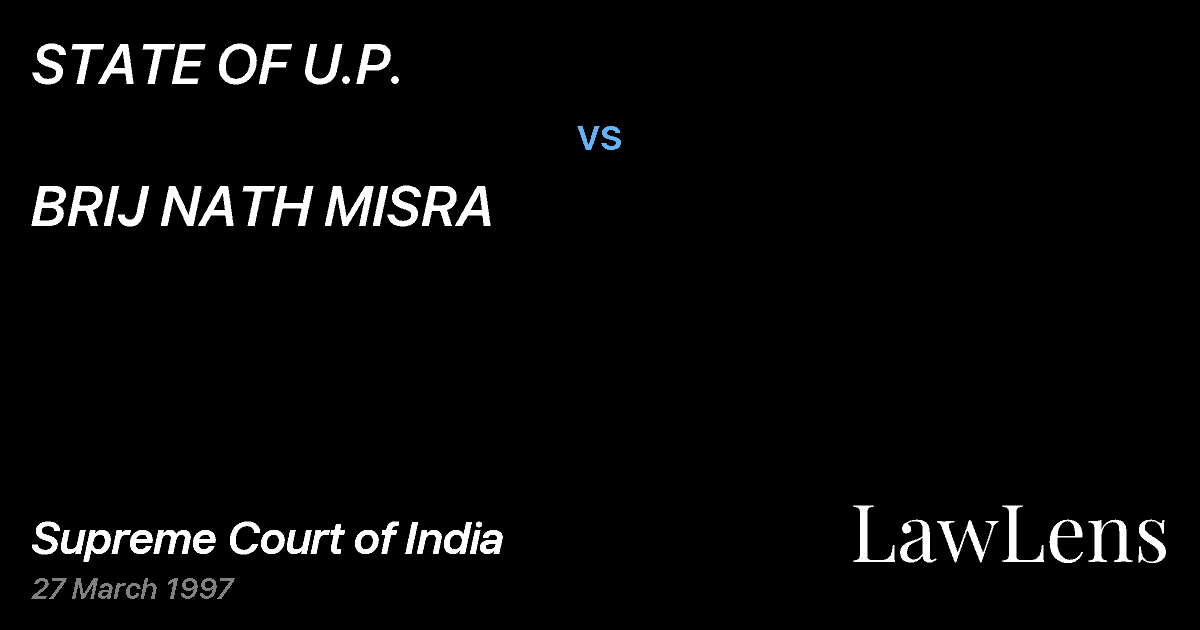 Preview image for STATE OF U.P. vs. BRIJ NATH MISRA