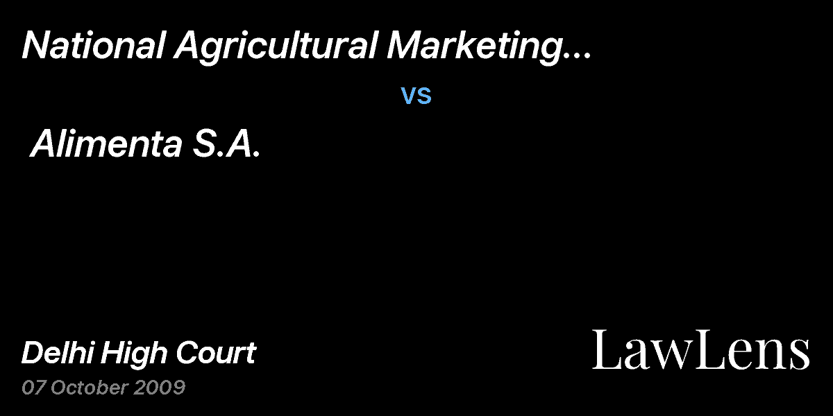 Preview image for National Agricultural Marketing Federation of India Ltd.  vs.  Alimenta S.A.