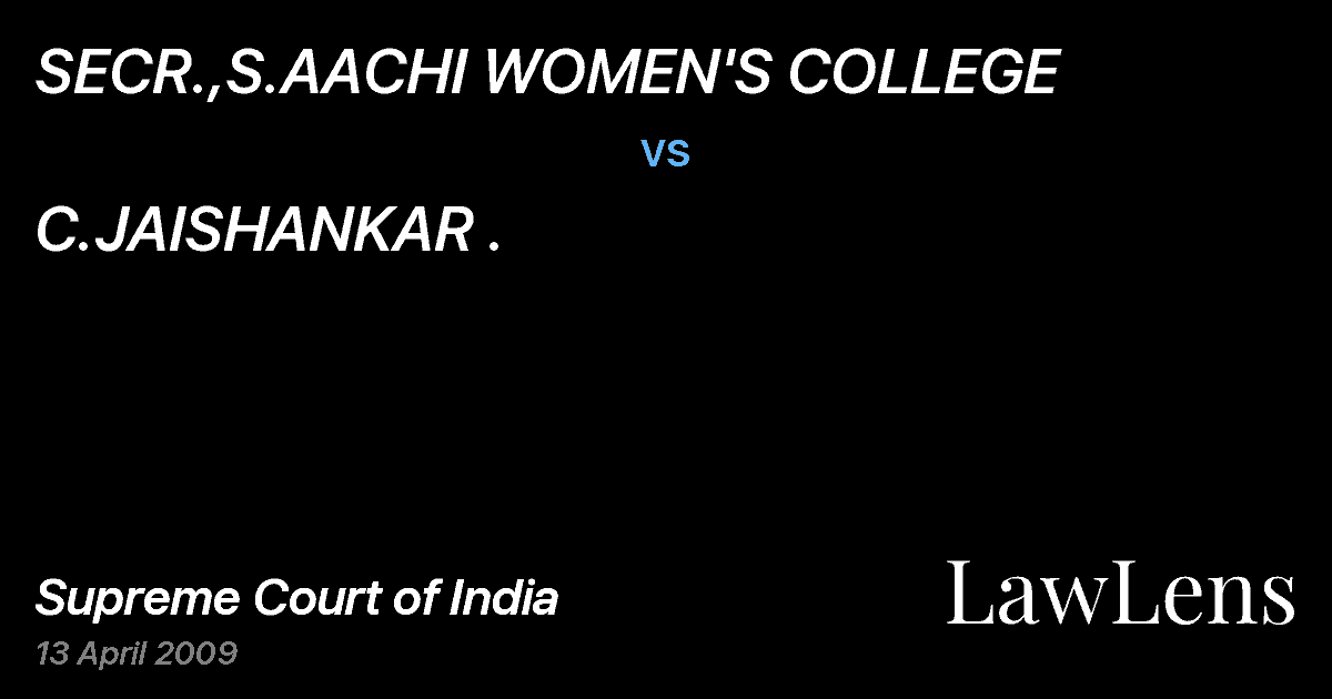 Preview image for SECR.,S.AACHI WOMEN'S COLLEGE vs. C.JAISHANKAR .
