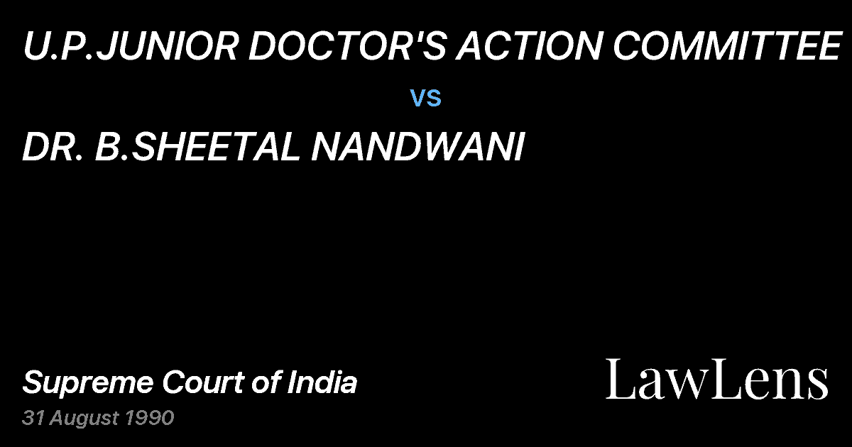 Preview image for U.P.JUNIOR DOCTOR'S ACTION COMMITTEE vs. DR. B.SHEETAL NANDWANI