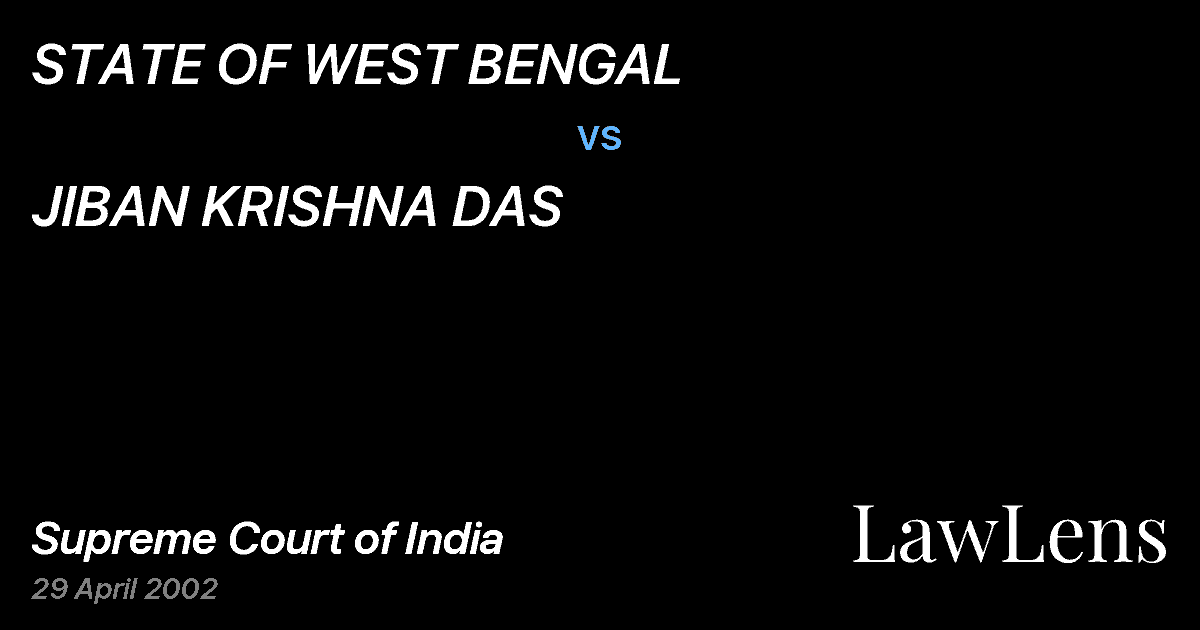 Preview image for STATE OF WEST BENGAL vs. JIBAN KRISHNA DAS