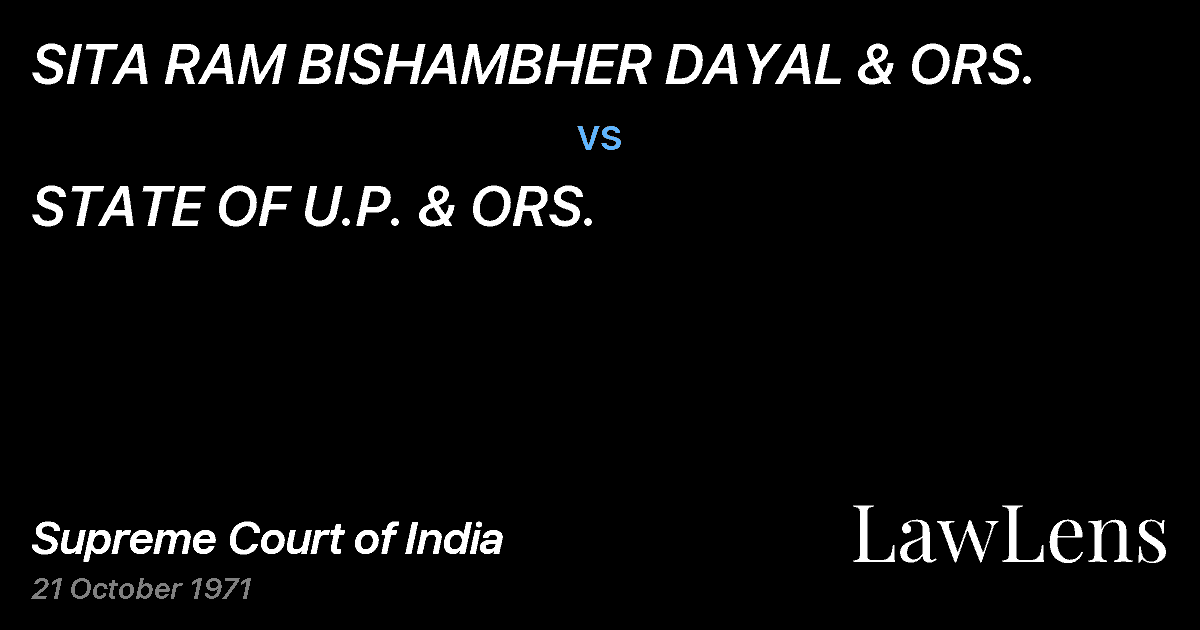 Preview image for SITA RAM BISHAMBHER DAYAL & ORS. vs. STATE OF U.P. & ORS.