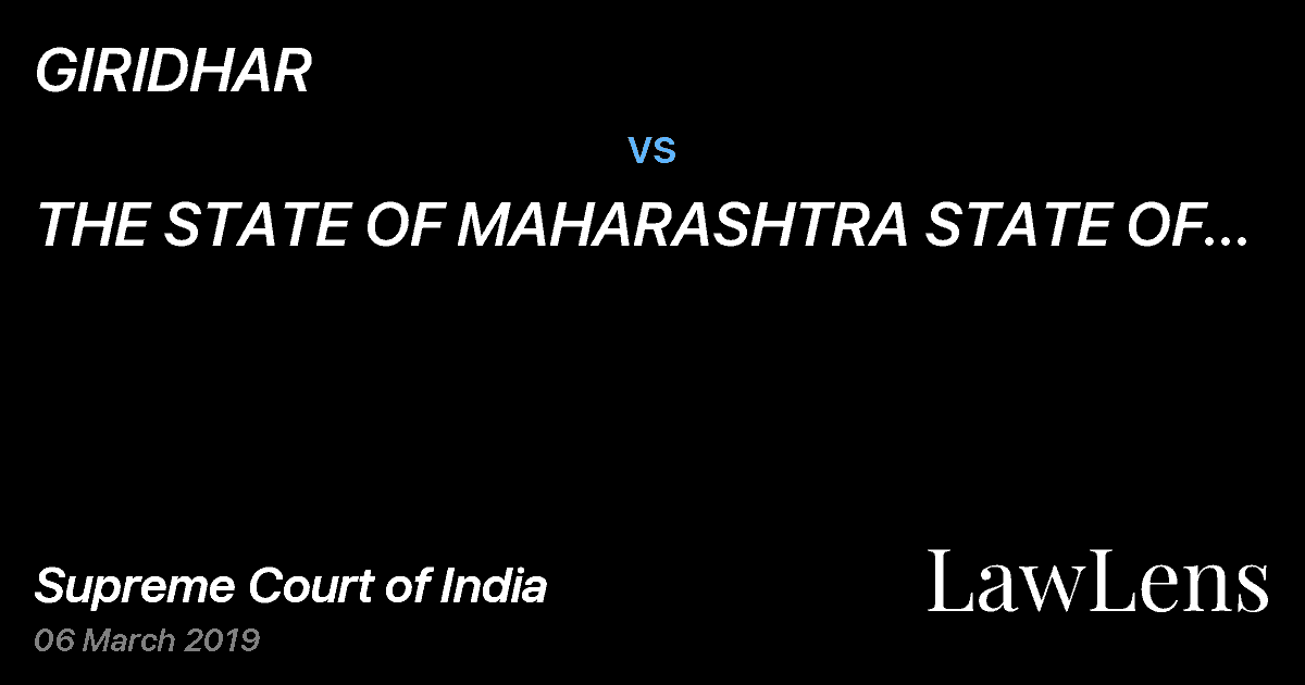 Preview image for GIRIDHAR vs. THE STATE OF MAHARASHTRA STATE OF MAHARASHTRA .